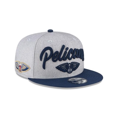 Grey New Orleans Pelicans Hat - New Era NBA Official NBA Draft 9FIFTY Snapback Caps USA9038146